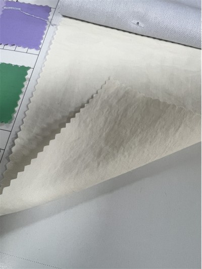 GZ-TY  rpet環保  再生尼龍228T塔絲隆複合布  防潑水   成分：100%Nylon  幅寬：147CM  工藝：100%Recycled 側面照